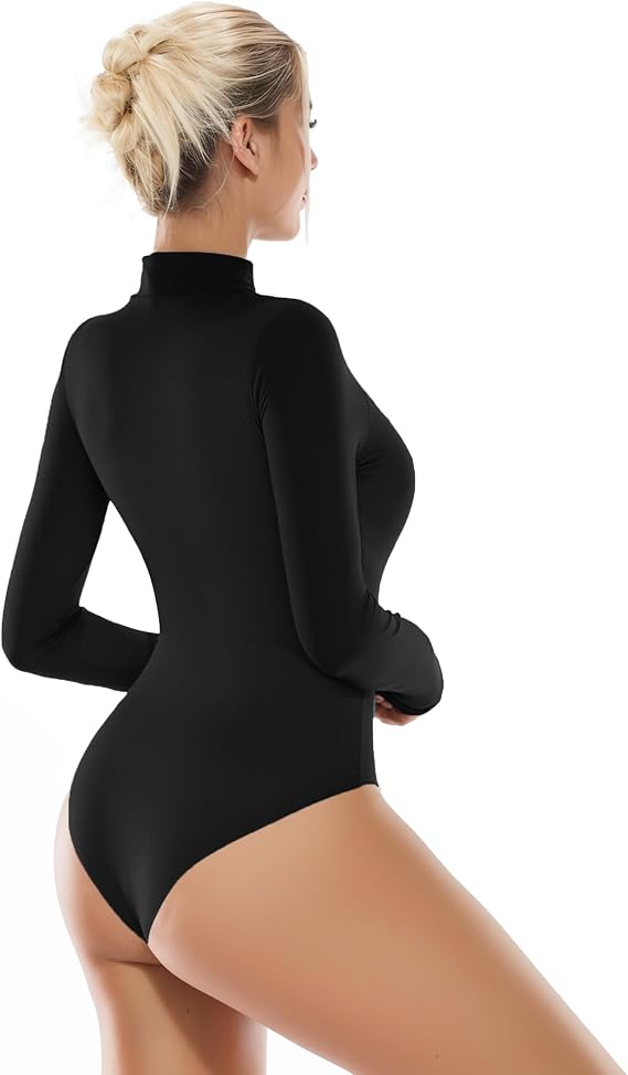 Mock Neck Cut Out Bodysuit