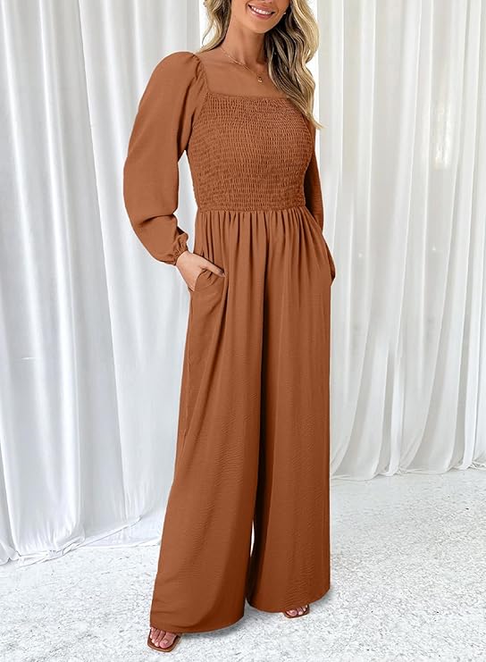 Plus Size Square Neck Loose Fit Short Sleeve Jumpsuit