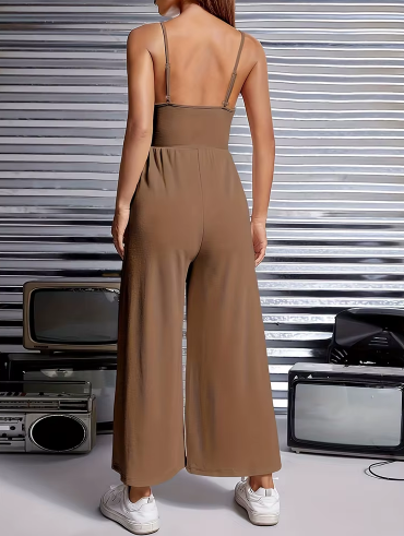 Solid Wide Leg Cami Jumpsuit